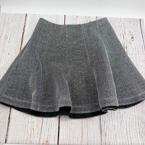 Express gray glitter mini skirt with black lining, size 6